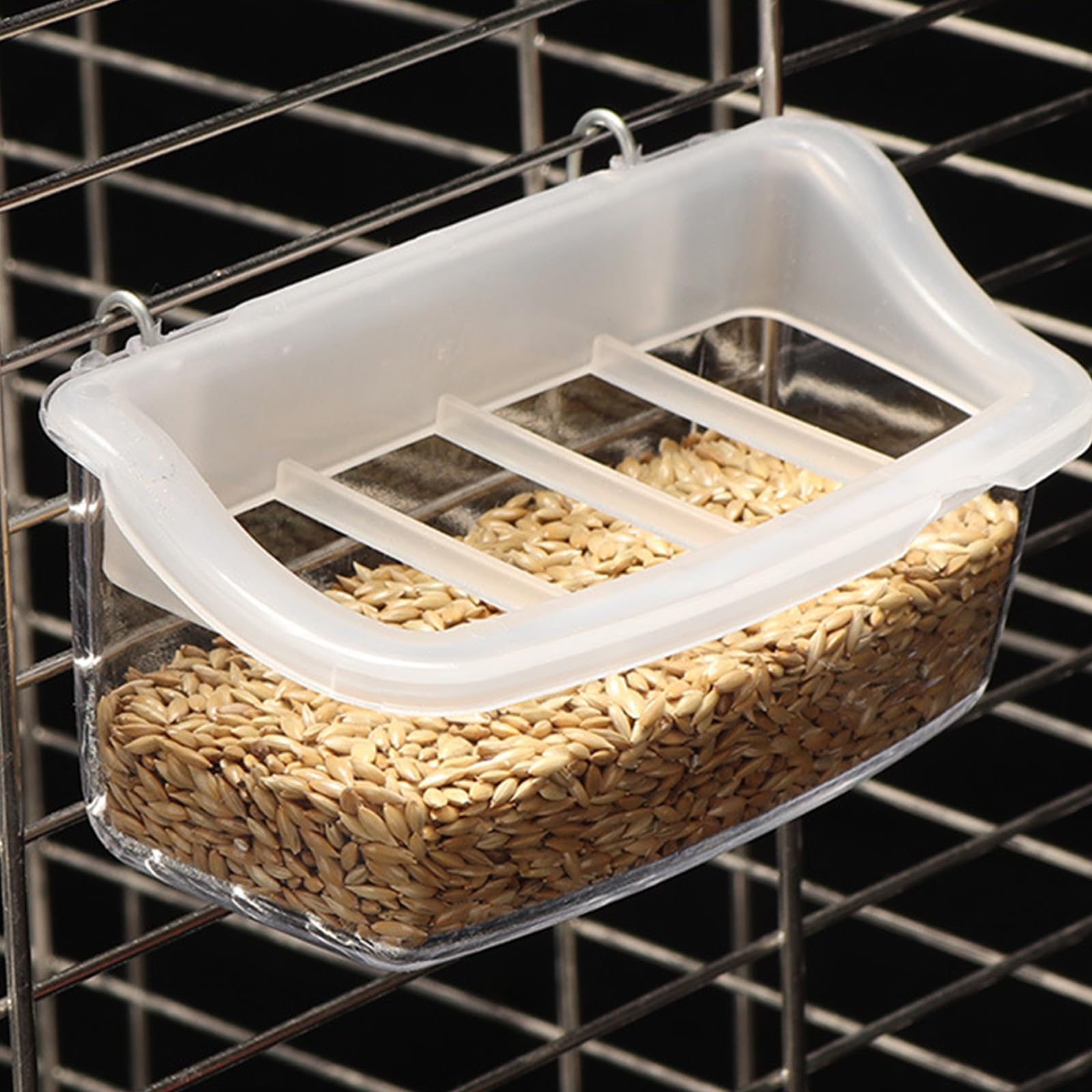 Mangiatoia Per Uccelli AntiSplash Newwyt - Dispenser Cibo Per Pappagalli E Uccelli Piccoli, Accessorio Gabbia In Plastica - Foto 8