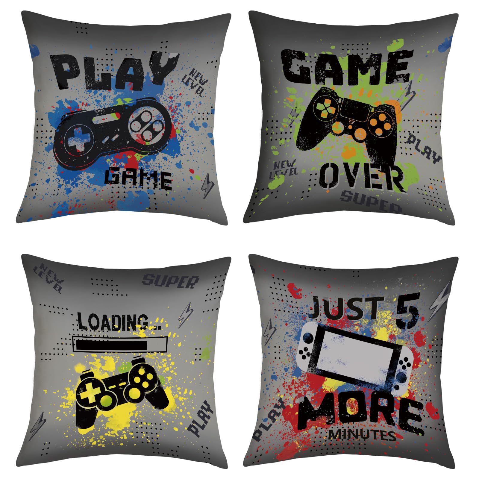 The Beach Stop Copricuscino divertente con personaggi dei videogiochi, decorazione per la casa pop art, idea regalo per uomini, donne, ragazzi e ragazze, 45 x 45 cm (personaggi Roblox