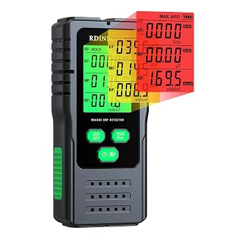 EMF Detector 3-in-1 Electromagnetic Radiation Meter Ideal for Non-Professional Users | AC Magnetic, AC Electric & Microwave Fields, Handheld EMF Reader, For Home, Office & Smart Meters