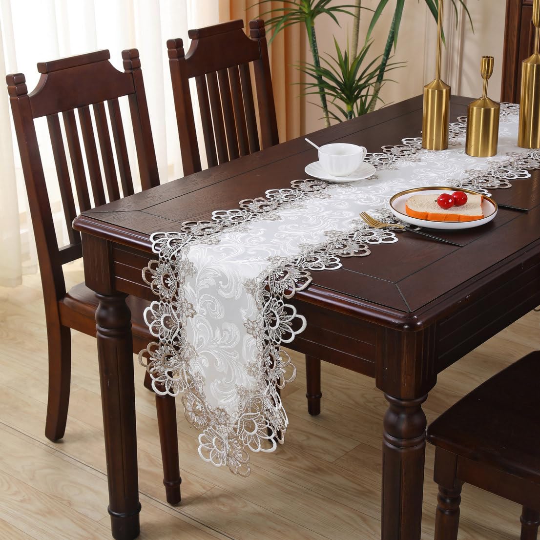 Amazon｜[XCZYL] テーブルセンター チュールレース 40*90-220cm レース