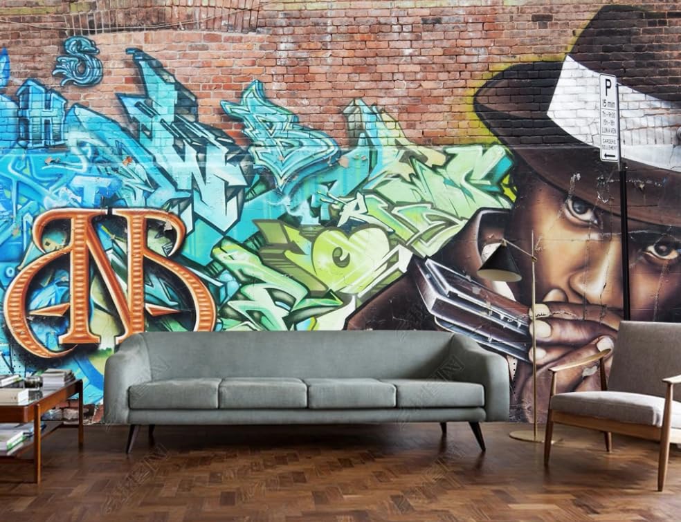 Papier peint intissé graffiti grand format habillage mural salon chambre