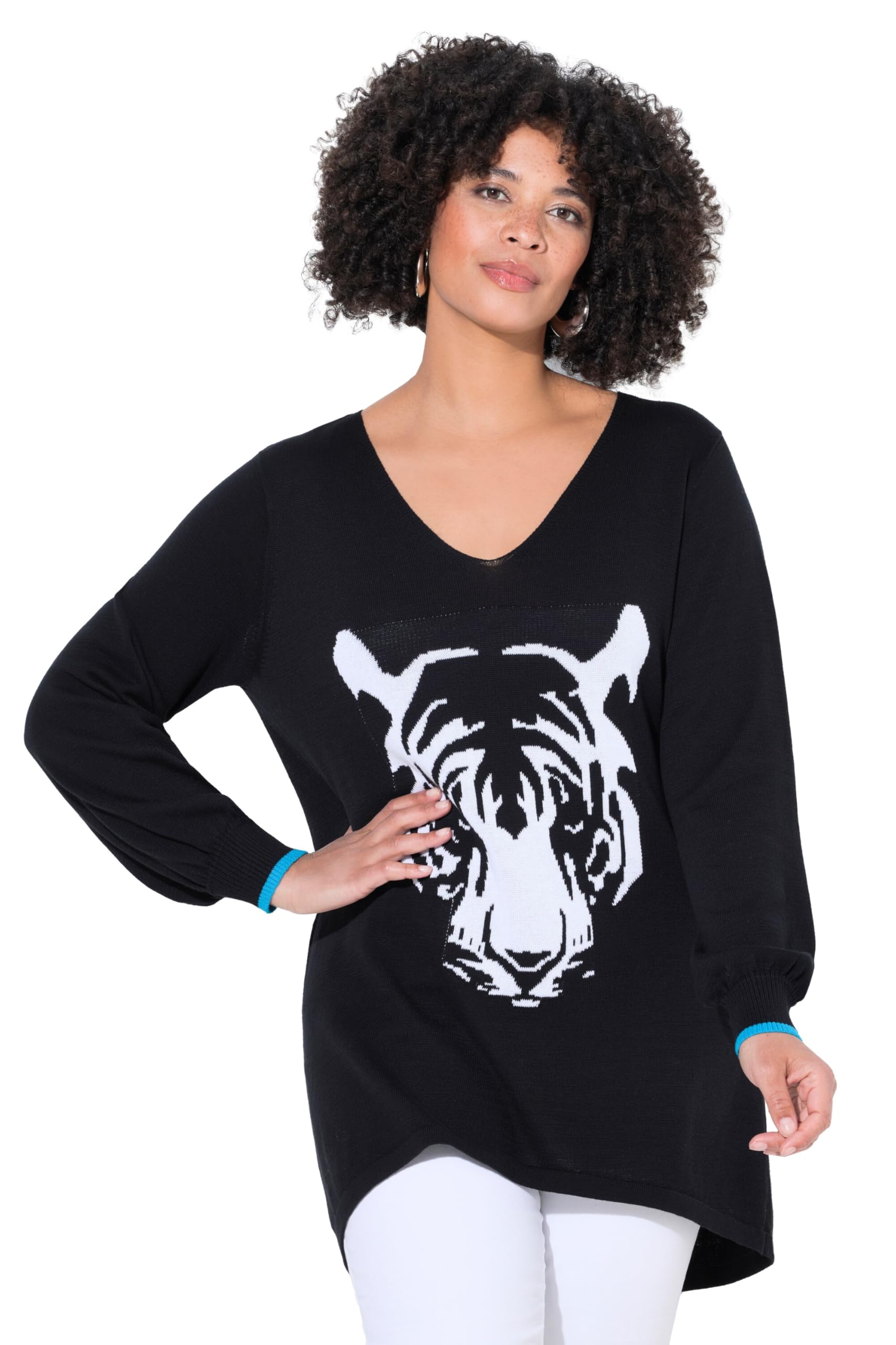Angel of Style Damen große Größen Übergrößen Plus Size Pullover, Bequeme Passform, Tiger-Motiv 843140