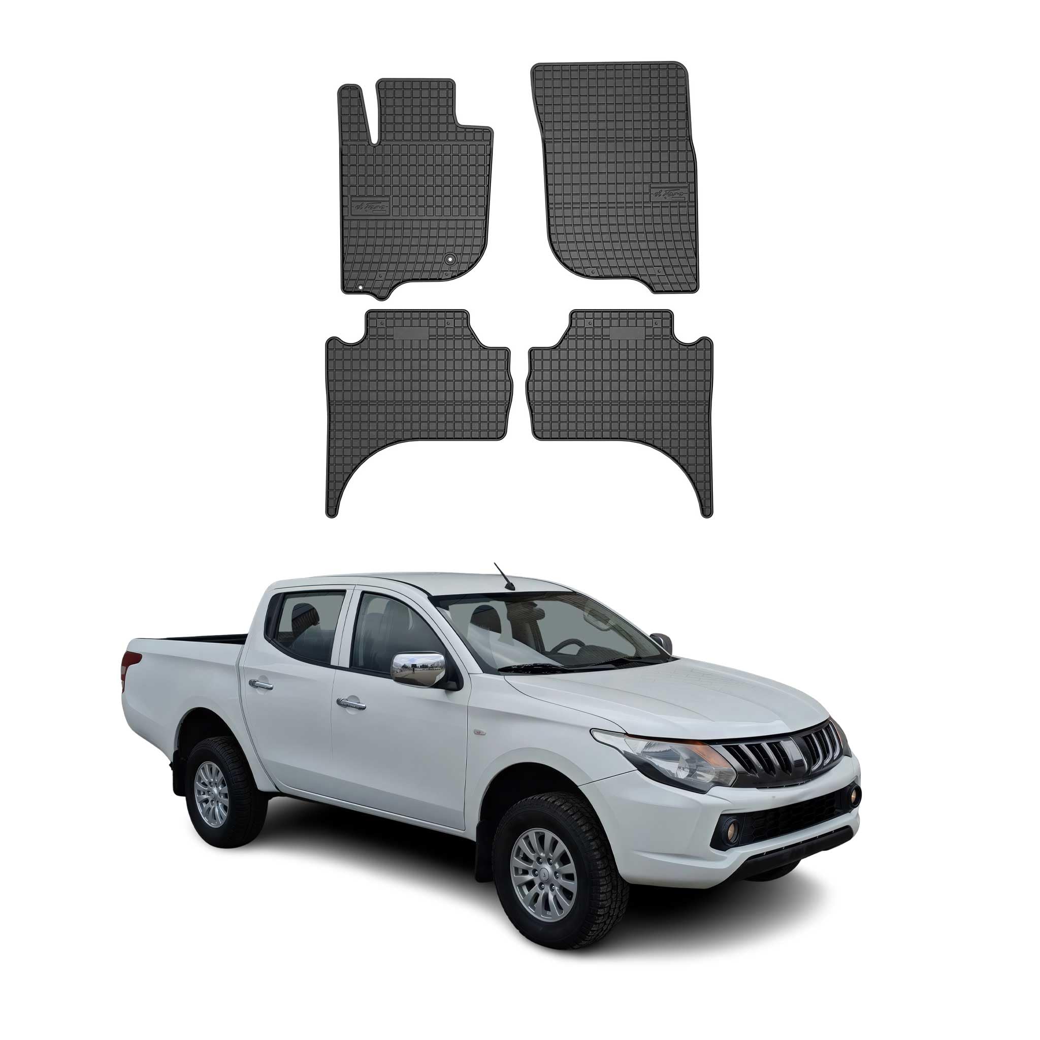 OMAC Fußmatten für Mitsubishi L200 2019-2026 Gummi 4tlg Schwarz