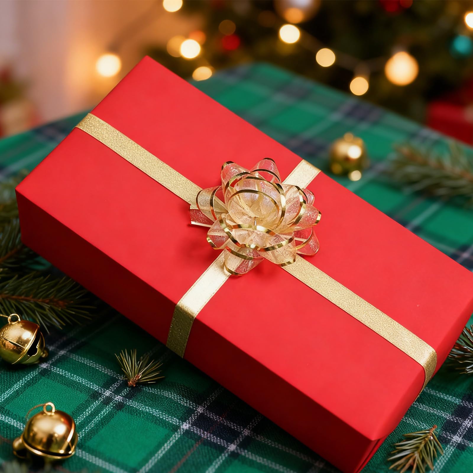 Lazos Decorativos Autoadhesivos Dorados para Regalo, Cinta Envolver, 12 Piezas