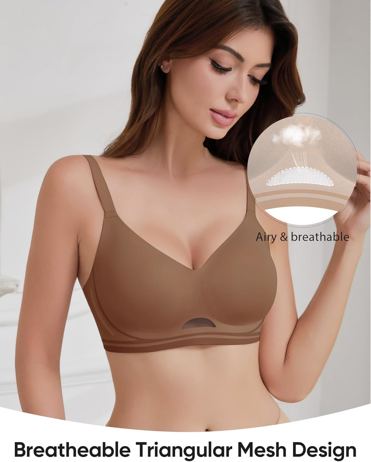 Gel Bras for Women Comfortable No Underwire Seamless Jelly T-Shirt Bra with Soft Support Everyday Full Coverage Bra - Image 6