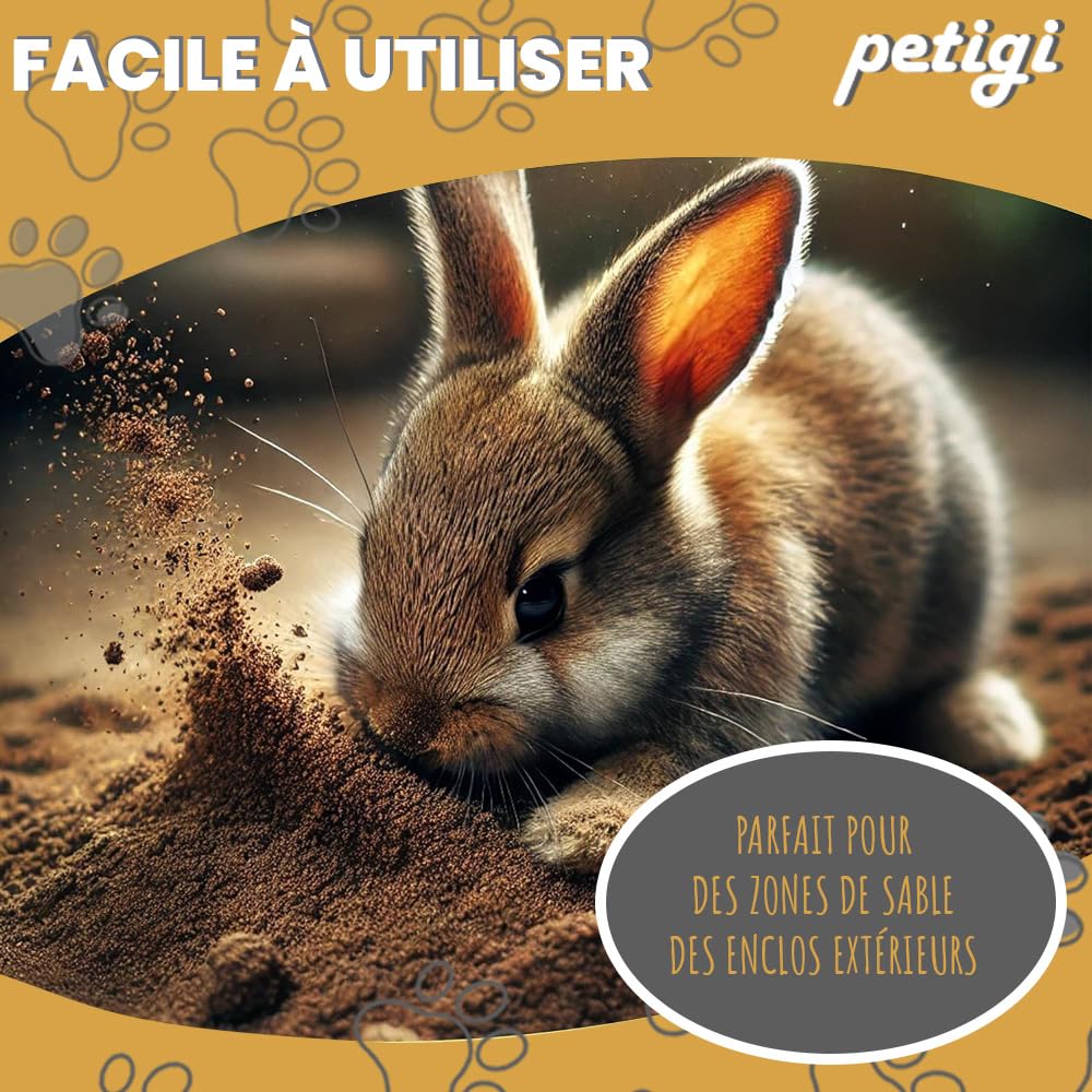 Petigi 50 kg de Sable pour caisses de Lapin, Lapin, Chinchilla, Convient aux Pattes sensibles, sans additifs Chimiques ni impuretés, sans Argile