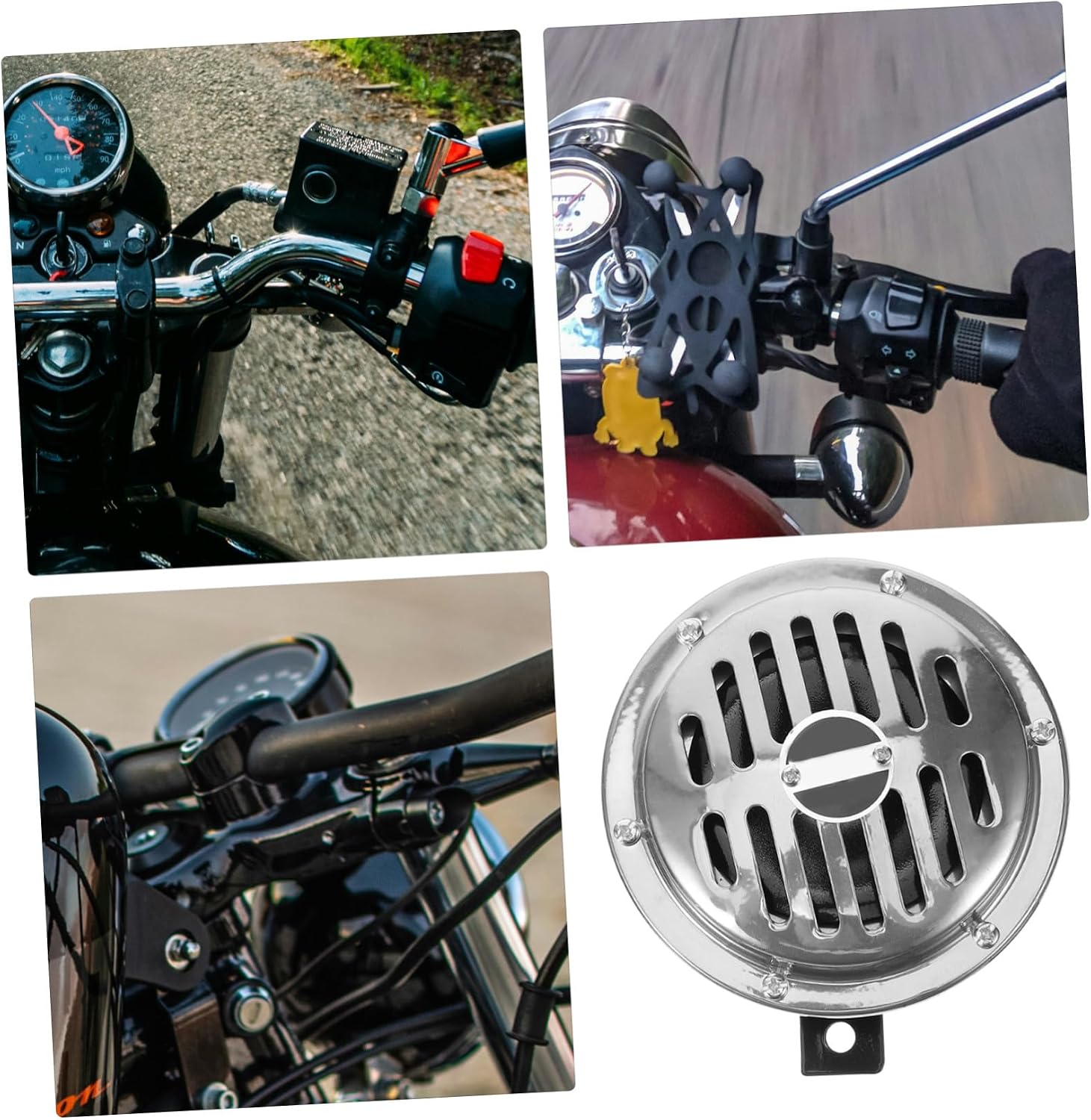 Electroplated Motorcycle Horn Replacement Basin-shaped Loudspeaker Compatible with Car Atv Powersports for Wide Sound Diffusion and Easy Installation