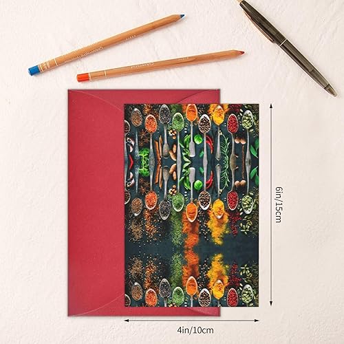 Miniatura 6 de WURTON Tarjetas de felicitación con estampado de especias de 4 x 6 pulgadas, tarjetas en blanco, tarjetas de notas, cumpleaños, boda, fiesta,