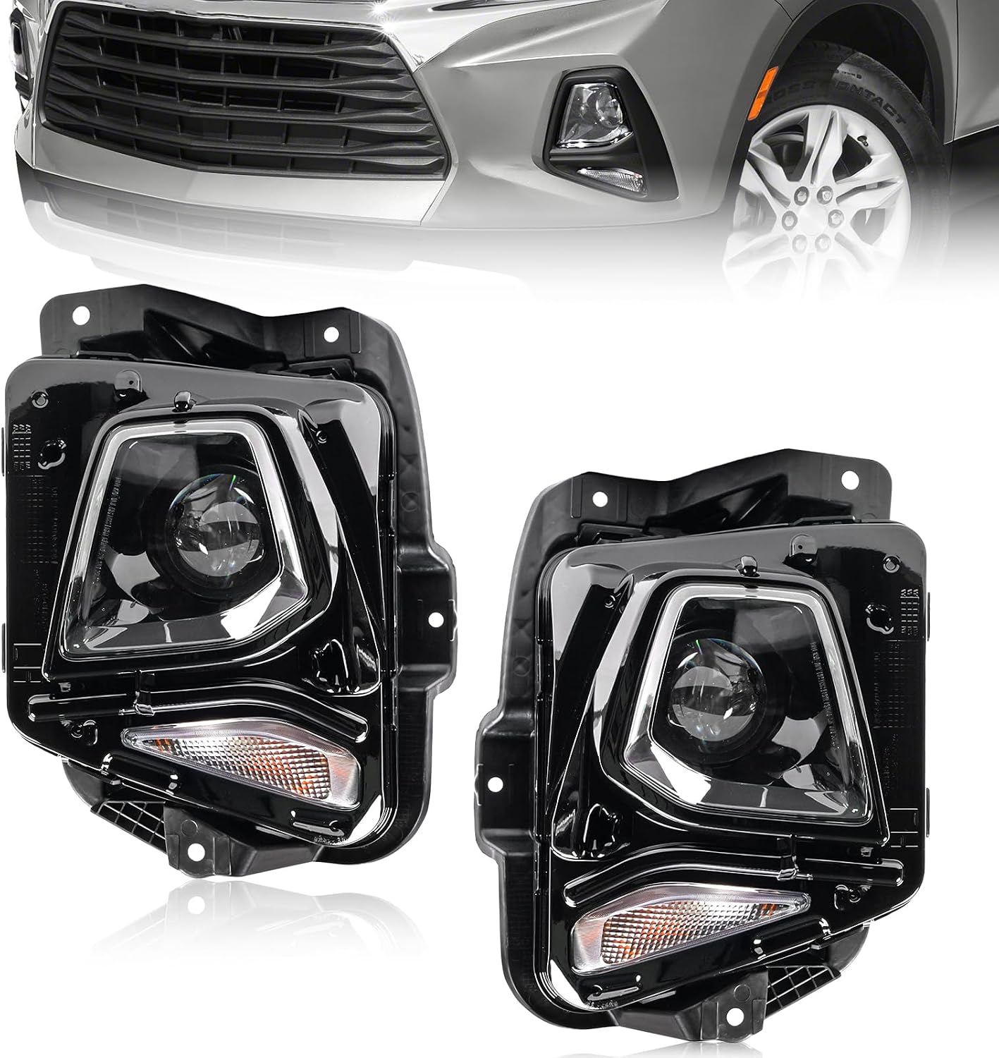 Head Light Assembly Set for Chevy Blazer 2019-2022, HID/Xenon Factory OEM Style Head Lamp Headlight Assembly Set for Chevy Chevrolet Blazer 2019 2020 2021 2022, Driver and Passenger Side