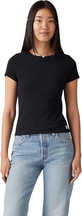 Levi's Mujer Camiseta Dry Goods Pointelle tee de canalé, Slim Fit oferta Amazon