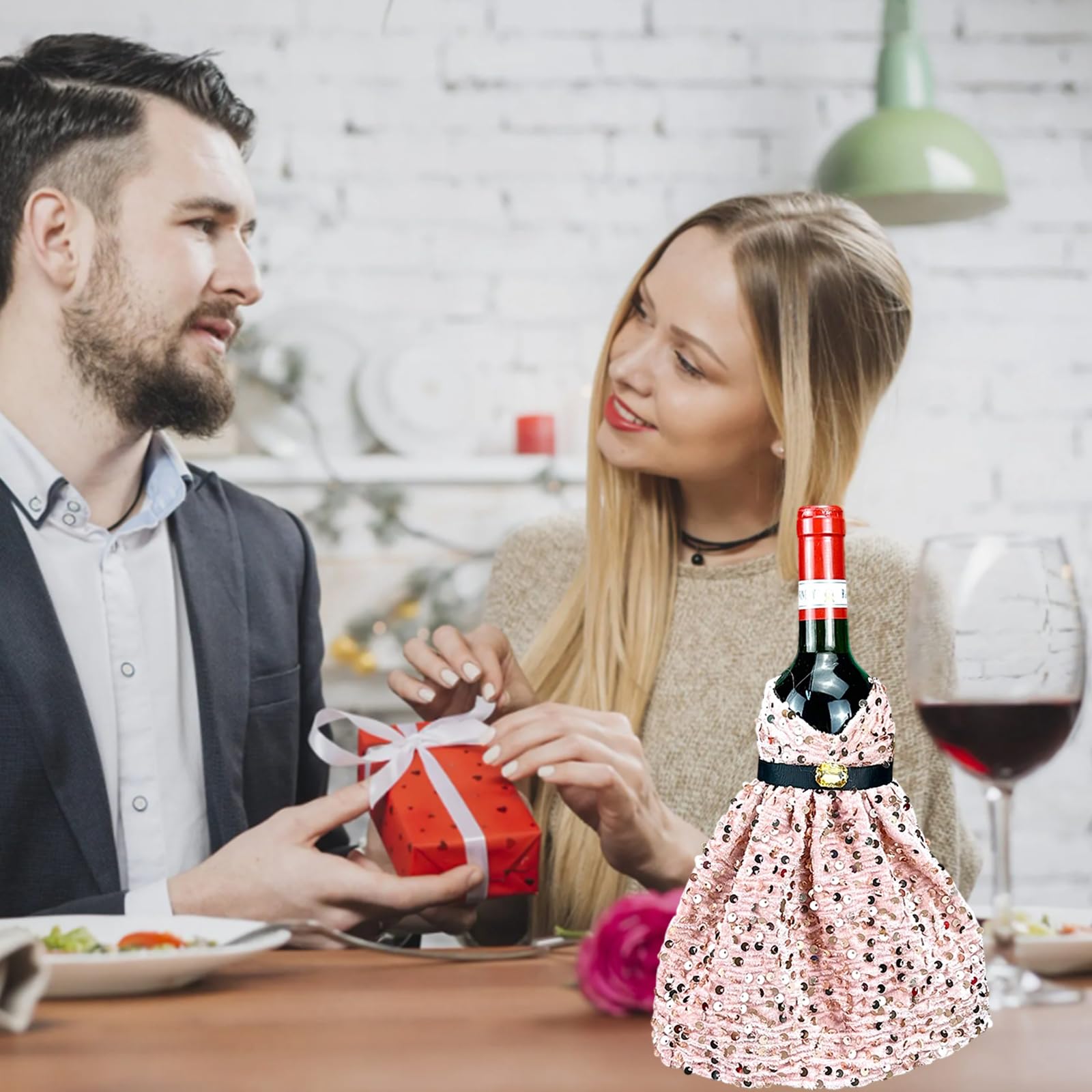 red dress wine bottle Suit Wine Bottle Cover Wine Bottle Pouch Sweater Red Wine Bottle Cover Cheongsam Wine Cover