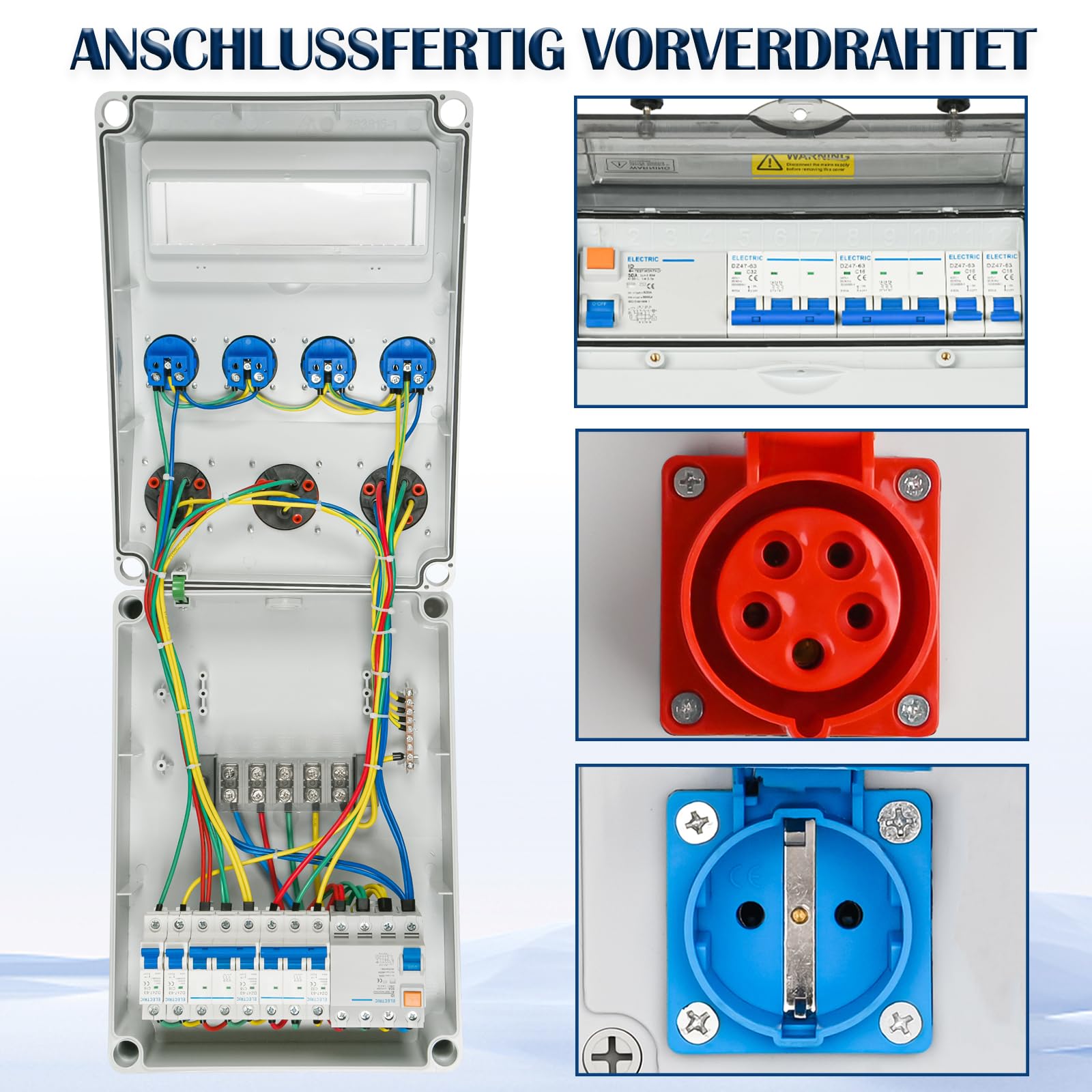KOOP Elektro Stopcontactverdeler, bouwstroomverdeler, wandverdeler