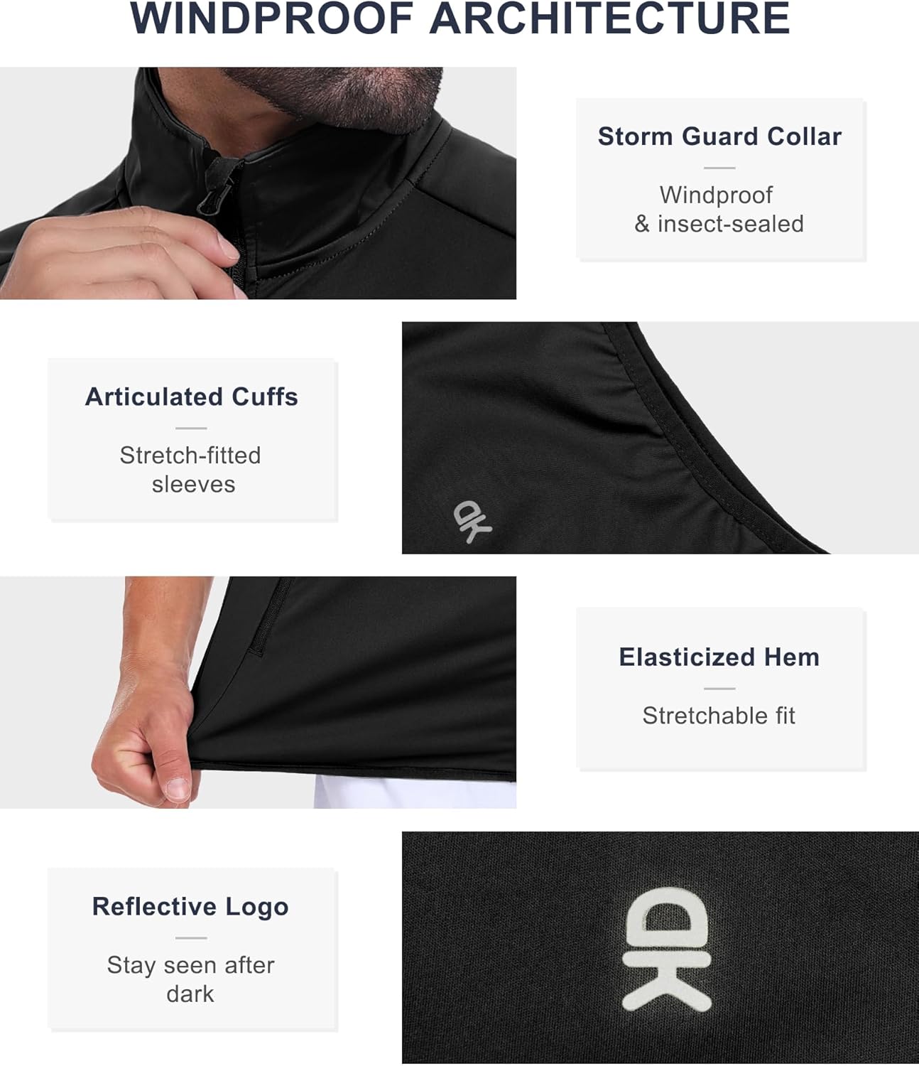 Little Donkey Andy Men's Water-resistant Outerwear Vests, Stretch Windproof Vest for Cycling, Running, Golf - Image 7