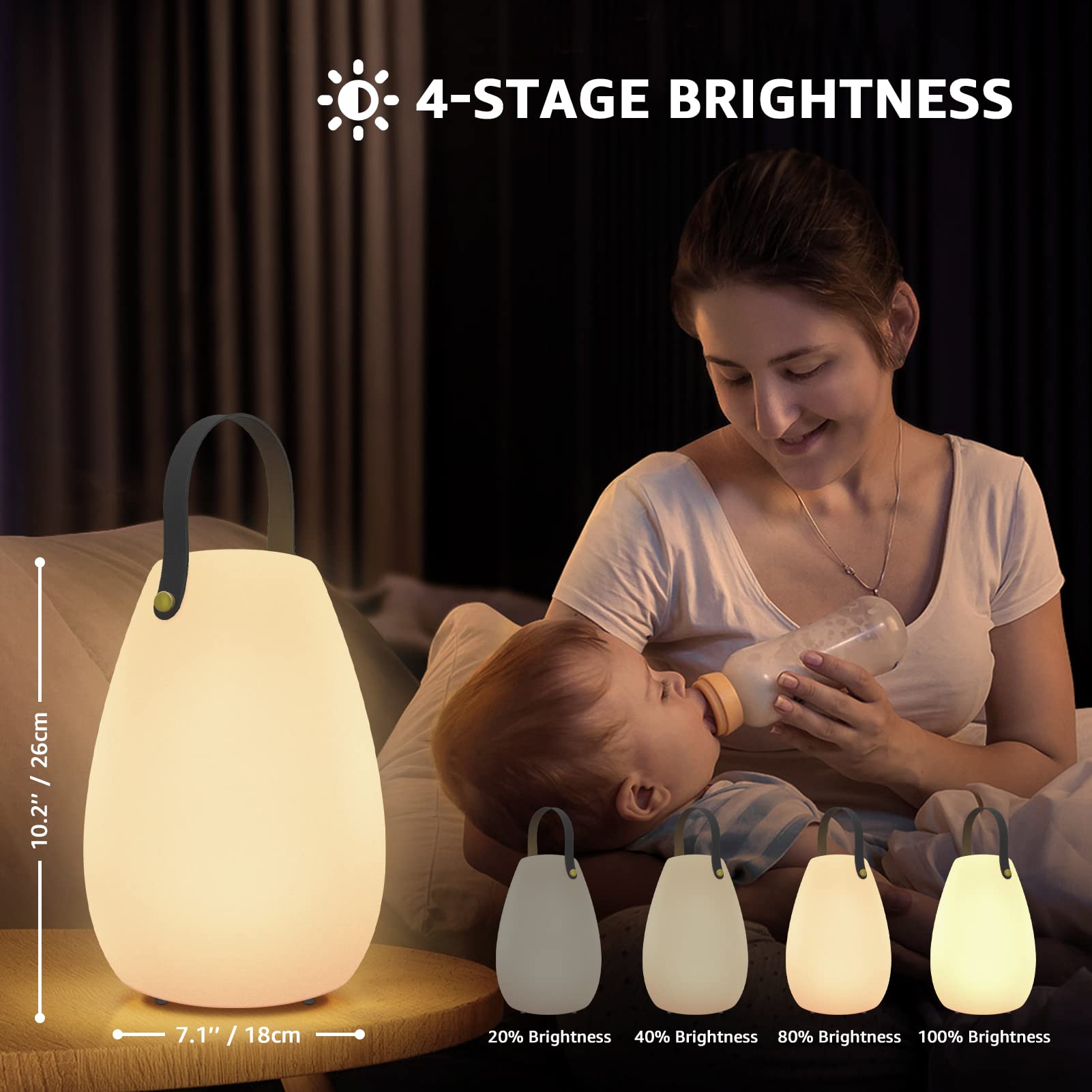 FUYO Grande lampada da tavolo per esterni, senza fili, dimmerabile, a batteria, portatile, con 8 colori, telecomando, lampada da giardino, soggiorno, giardino, terrazza, barbecue, decorazione pasquale