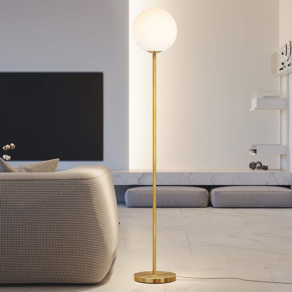 Flash Deals - 40% OFF Oneach LED Floor Lamp Remote Control Frosted Glass Globe Floor Lamp Mid Century Modern Standing Lamp for Living Rooms Bedrooms Offices Tall Pole Light with LED Bulb Included Antique Brass Review Product Oneach LED Floor Lamp Remote Control Frosted Glass Globe Floor Lamp Mid Century Modern Standing Lamp for Living Rooms Bedrooms Offices Tall Pole Light with LED Bulb Included Antique Brass