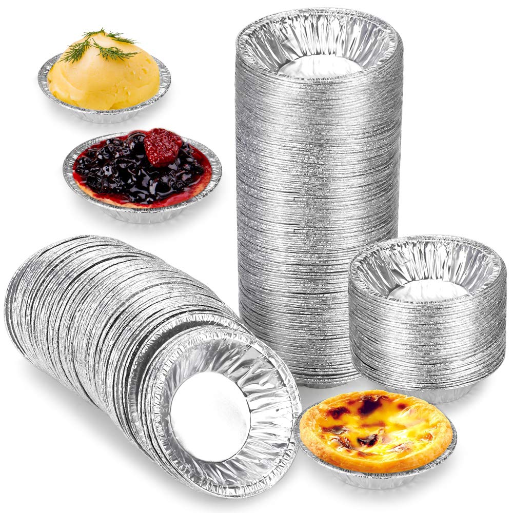 Disposable Aluminum Foil Cups,Egg Tart Mold,Baking Bake Muffin Cupcake Tin Mold Round 250 Pcs/Set