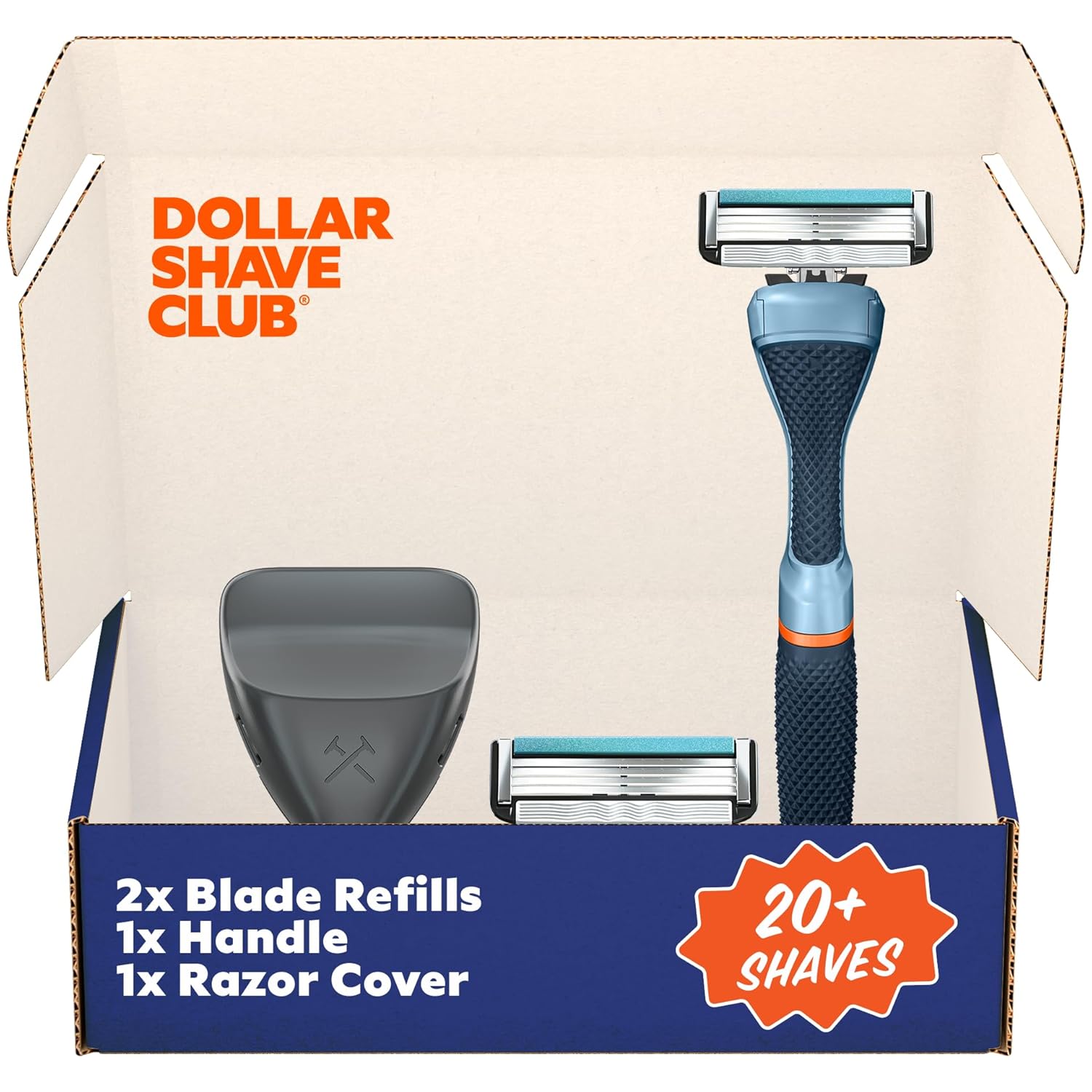 Dollar Shave Club | The Guest Pass Shave Set | 2 Swift Rinse Refill Cartridges, 1 Handle (Blue), 1 Razor Cover, Razors for Men Dollar Shave Club | The Guest Pass Shave Set | 2 Swift Rinse Refill Cartridges, 1 Handle (Blue), 1 Razor Cover, Razors for Men