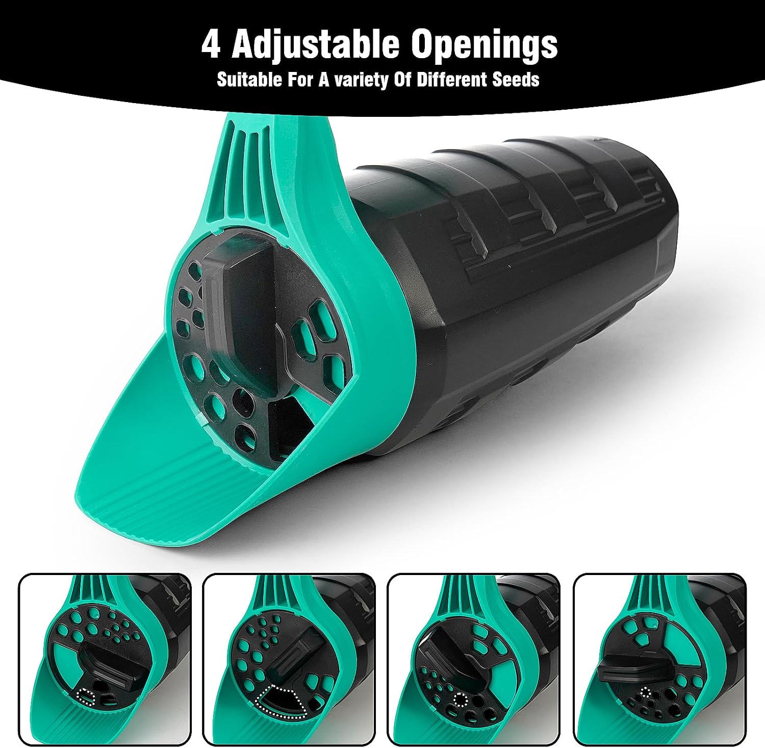 FLORA GUARD Hand Seed Spreader for Lawn, Adjustable Handheld Grass Seed & Fertilizer Spreader, Multipurpose Shaker for Salt, Ice Melt & Garden Seeding, Lightweight (30 oz)