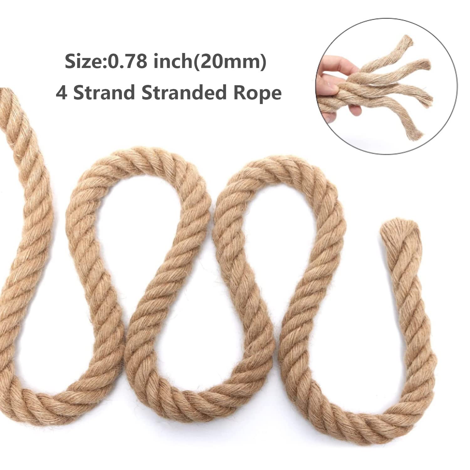 KINGLAKE GARDEN Corda Di Iuta Naturale 6 Mm X 50 M - Spago Resistente Per Giardinaggio, Fai Da Te, Decorazione E Artigianato