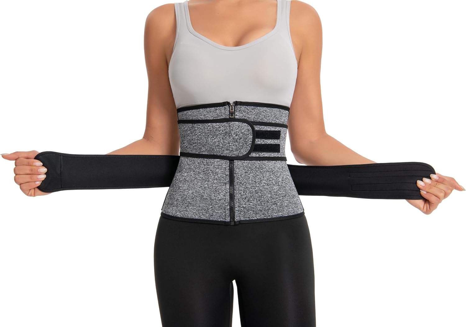 Corset Women's Body Shaper Seamless Sweat Sports Black Workout Waist Trainer - Image 7