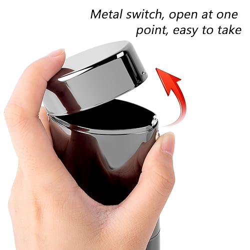 Vista 5 de Estuche clásico vintage Goshentech, capacidad para 20 cigarrillos de 100 mm de tamaño rey, diseño ovalado para fácil agarre manual, negro brillante