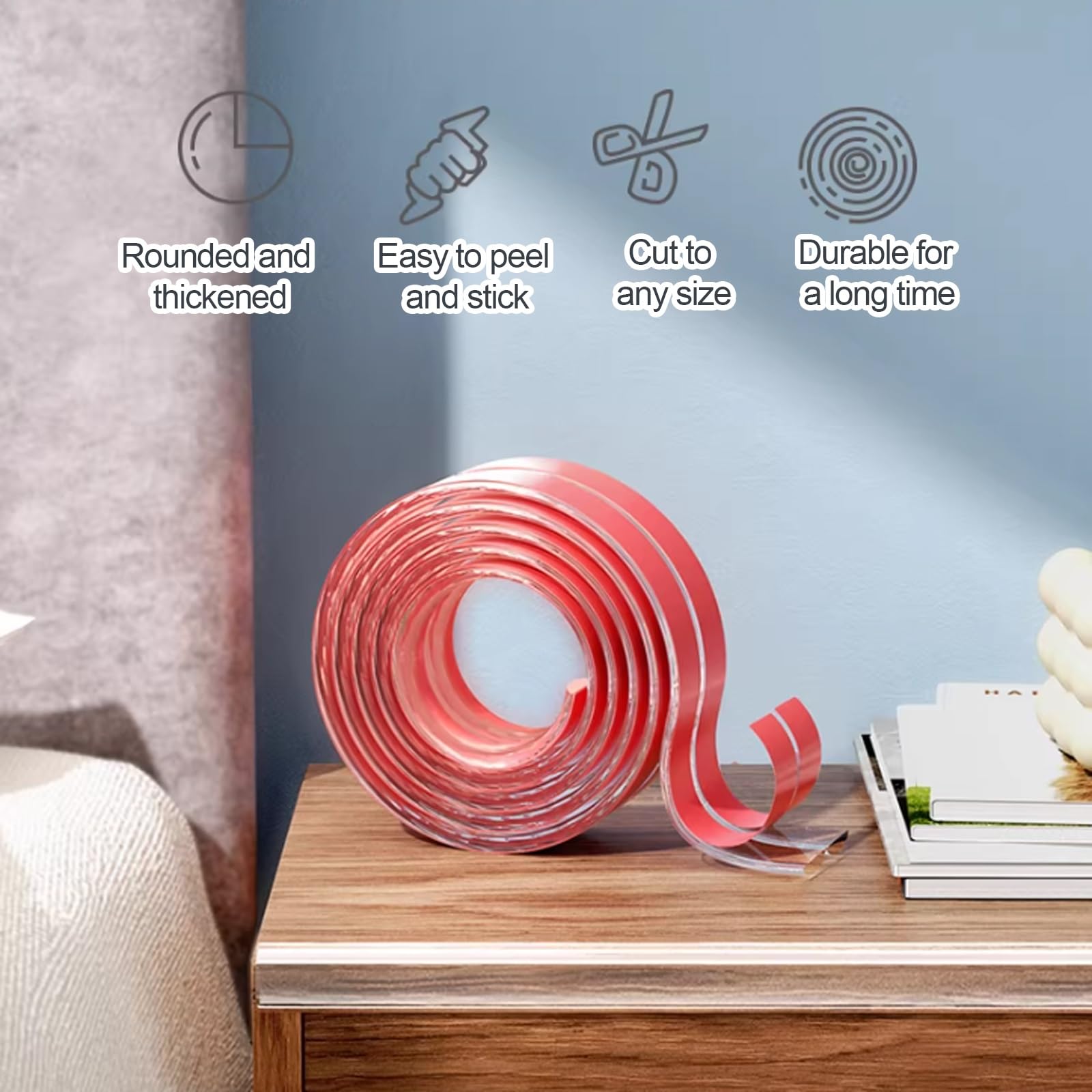 Protectores de esquinas, protectores de bordes de seguridad para bebés, almohadillas acolchadas con respaldo adhesivo para esquinas de mesa, suaves y adaptables, 10 unidades