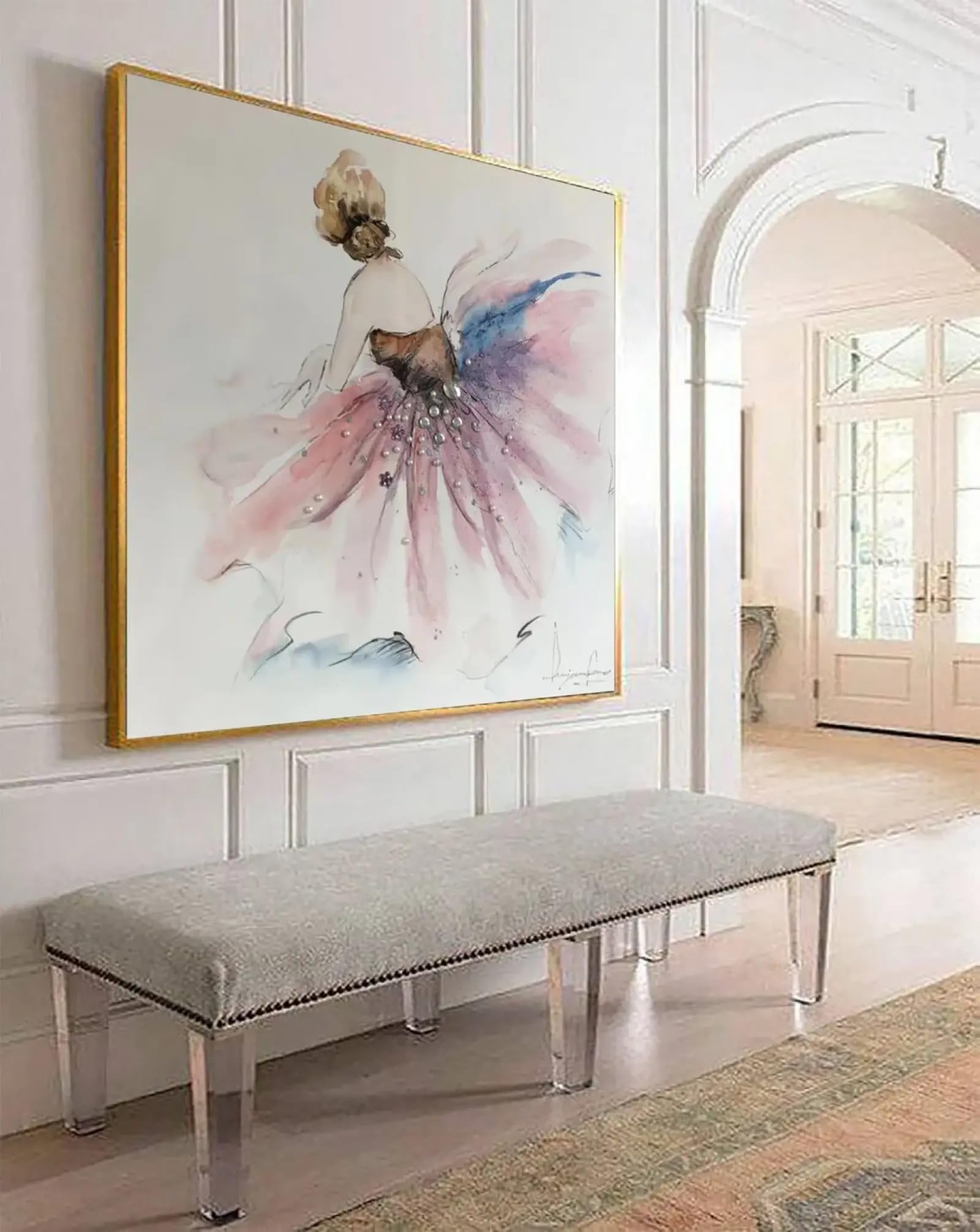 Tableau ballerine art mural déco salon affiche avec cadre - 8