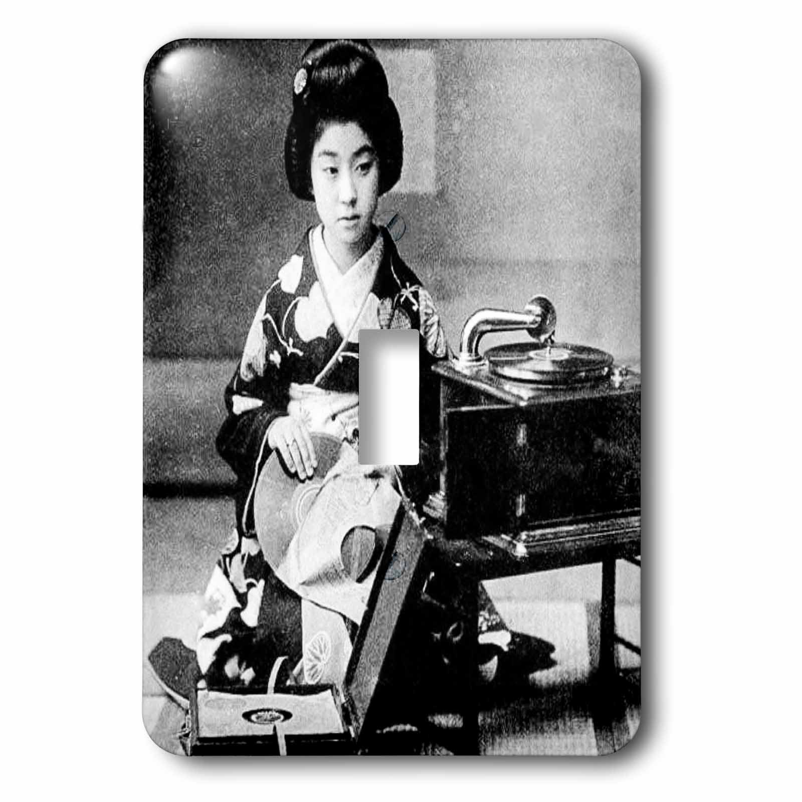 Interrupteur simple à bascule Geisha japonaise vintage pour mur terne