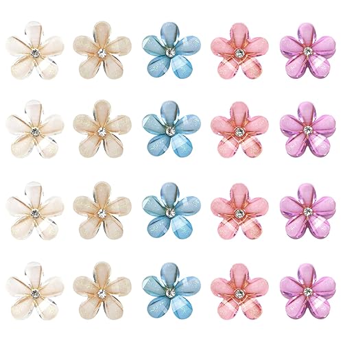 Miniatura 8 de 20 pinzas pequeñas de cristal para el cabello, pinzas de garra de flores rosas, accesorios antideslizantes para el cabello de los años 90 para