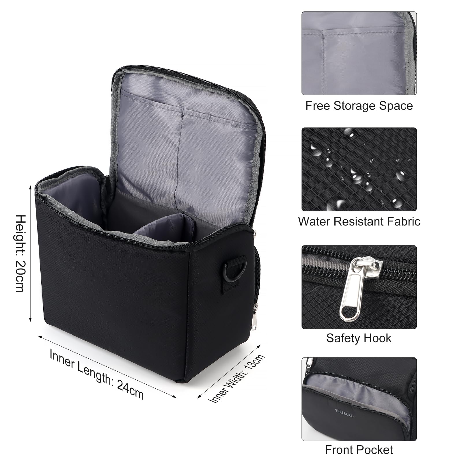 Sac de rangement compact pour appareil photo - Sac à bandoulière pour appareil photo reflex numérique et sans miroir - Compatible avec Sony, Canon, Samsung, Fuji, Panasonic, Casio, Nikon
