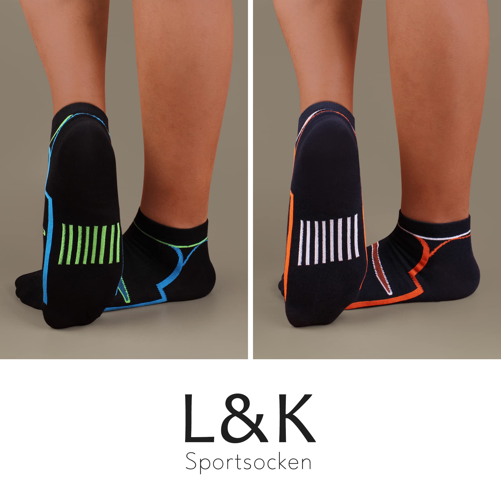 L&K 12 paia Calze da Uomo sportive Sneaker Calzini Cotone comodo multicolore 2121