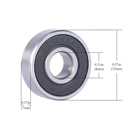 Miniatura 2 de Rollerex 608-2RS - Rodamientos de rueda (20 unidades) (para cualquier producto que use ruedas de patine) (acero al carbono) - para en línea,