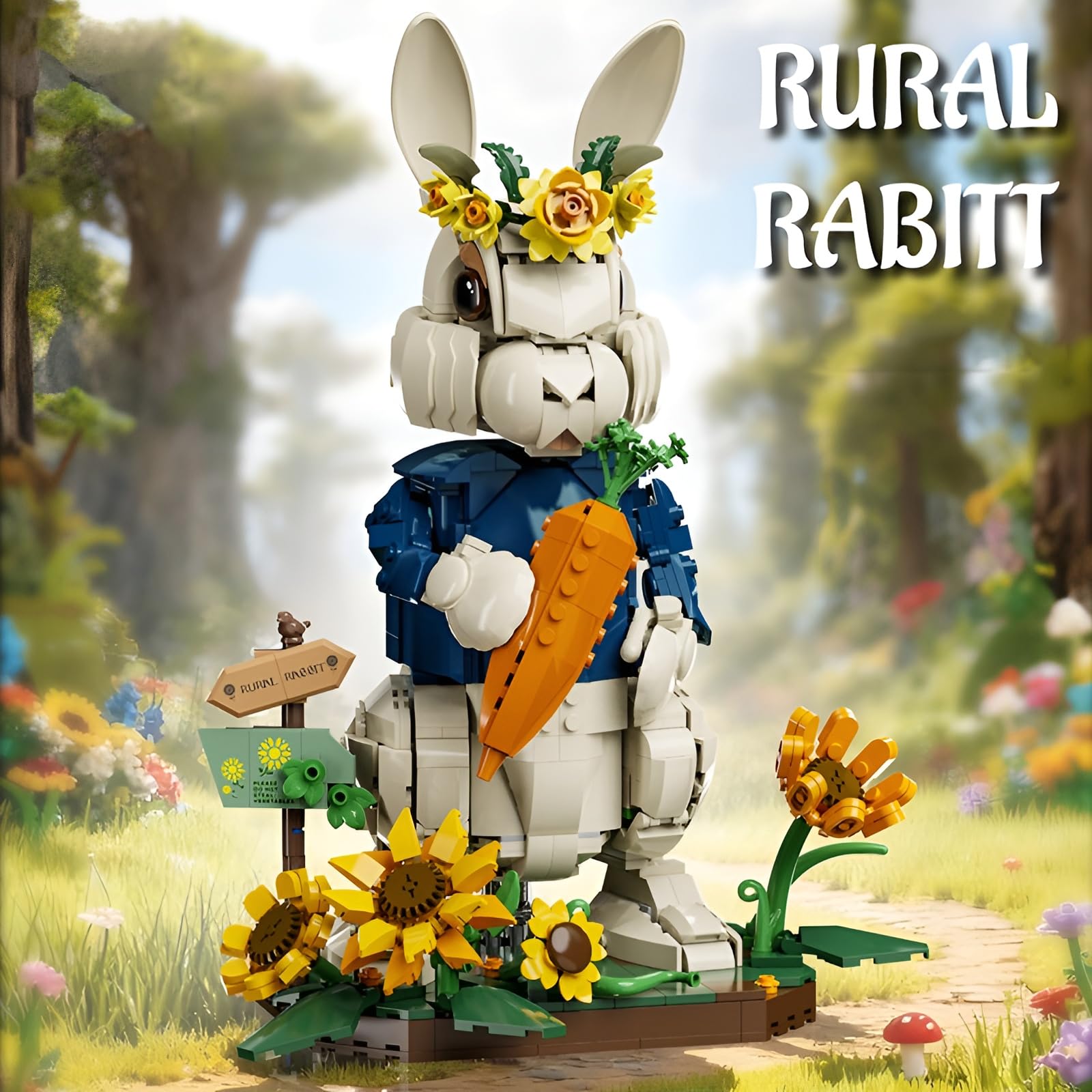 MirthMakers Easter Rabbit Building Set, 1258PCS Cute Bunny Bricks Kit - Image 4
