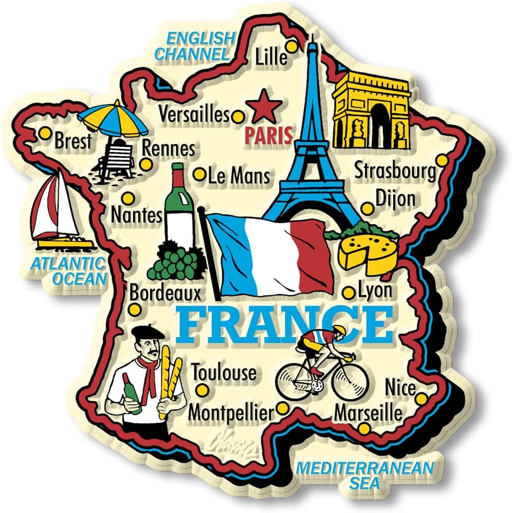 France Jumbo Country Map Magnet by Collectible Souvenirs
