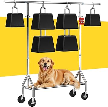 Heavy Duty Clothes Rack 760 LBS, Rolling Clothing Rack with Wheels