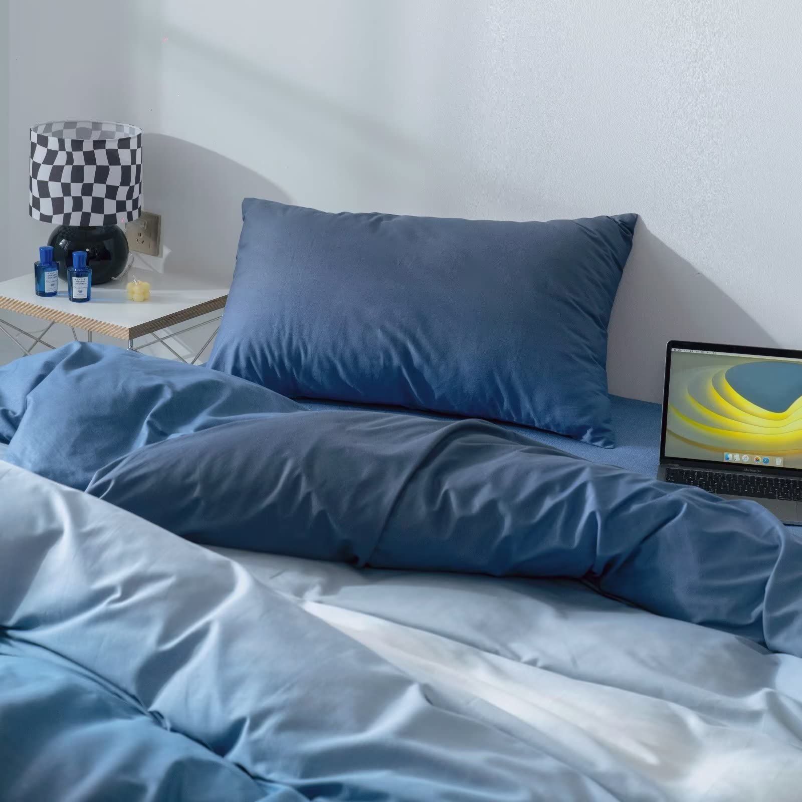 Blue White Ombre Twin Comforter Set - Modern Bedding -6