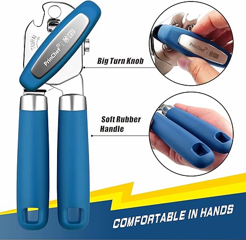 Miniatura 4 de PrinChef Abridor de latas, abridor de botellas de lata con imán, elevación de tapa sin problemas, abridor de latas de mano con borde liso con hoja