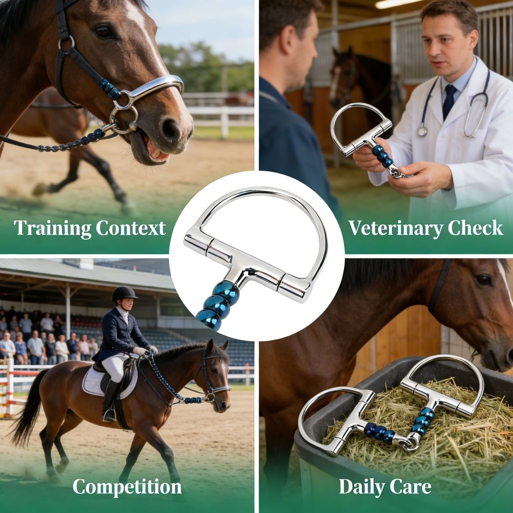 Mors Cheval en Acier Inoxydable 125mm, Mors D Anneau sous, Mors Anti Morsure - Haute Résistance, Lisse, Contrôle Facilité pour Équitation Shetland Verdun