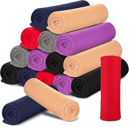 15 mantas de forro polar suave a granel acogedoras mantas de forro polar de 50 x 60 pulgadas, manta cálida y ligera para el hogar, oficina, regalos