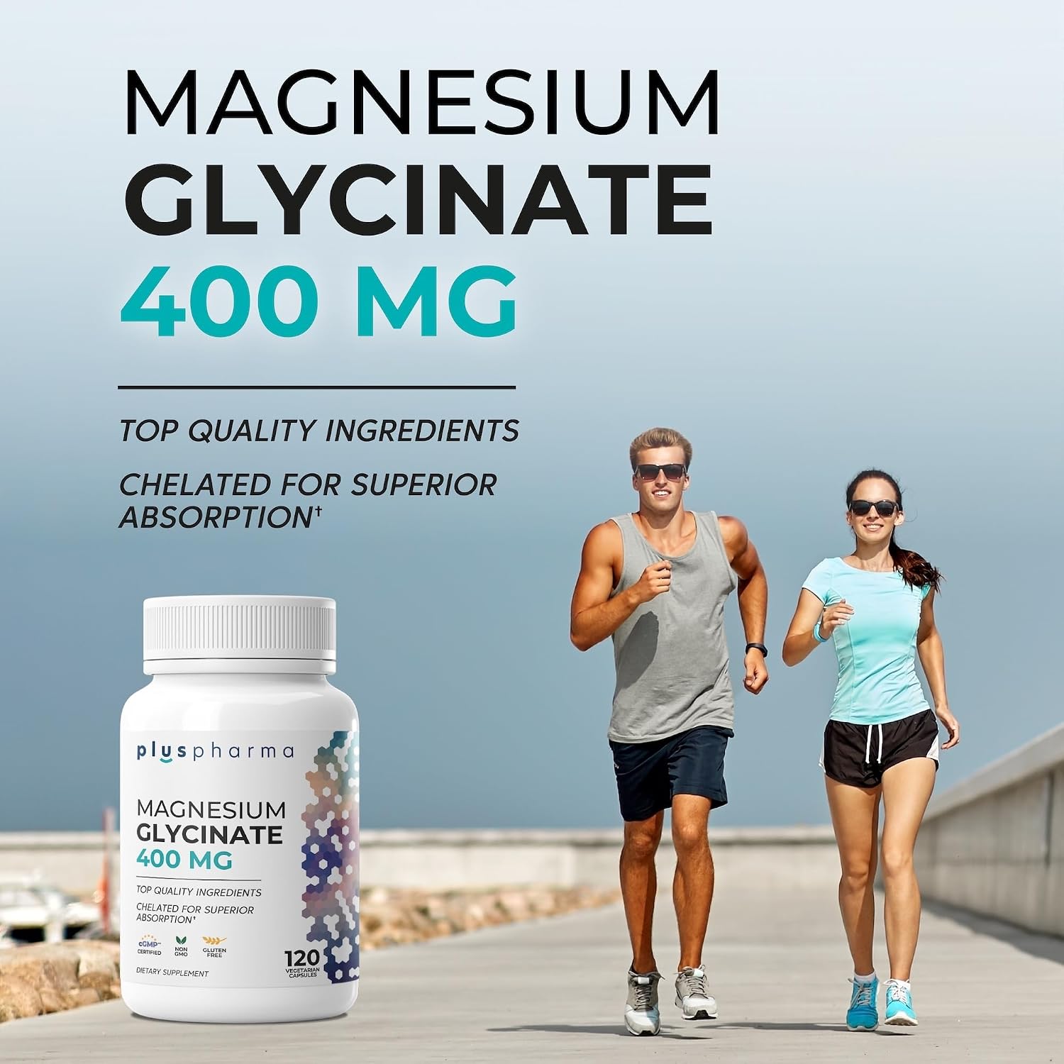 Magnesium Glycinate 400mg - 120 Veggie Capsules Chelated for Superior Absorption | No Harmful Additives | Non-GMO, NO Gluten and Dairy, Gentle on Stomach 5pk