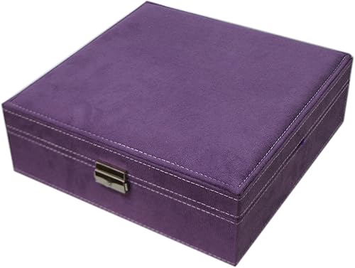 Miniatura 2 de Sodynee Joyero de dos capas con tela con pelusas organizador caja exhibidora para almacenamiento con cerradura