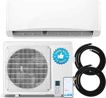 DEMULLER 12000BTU 4-in-1 Split Air Conditioner & Heater 22 SEER2 115V Inverter System, Cools Up to 750 Sq. Ft, Mini Wall AC Unit with Heat Pump & Installation Kit & WIFI Control White