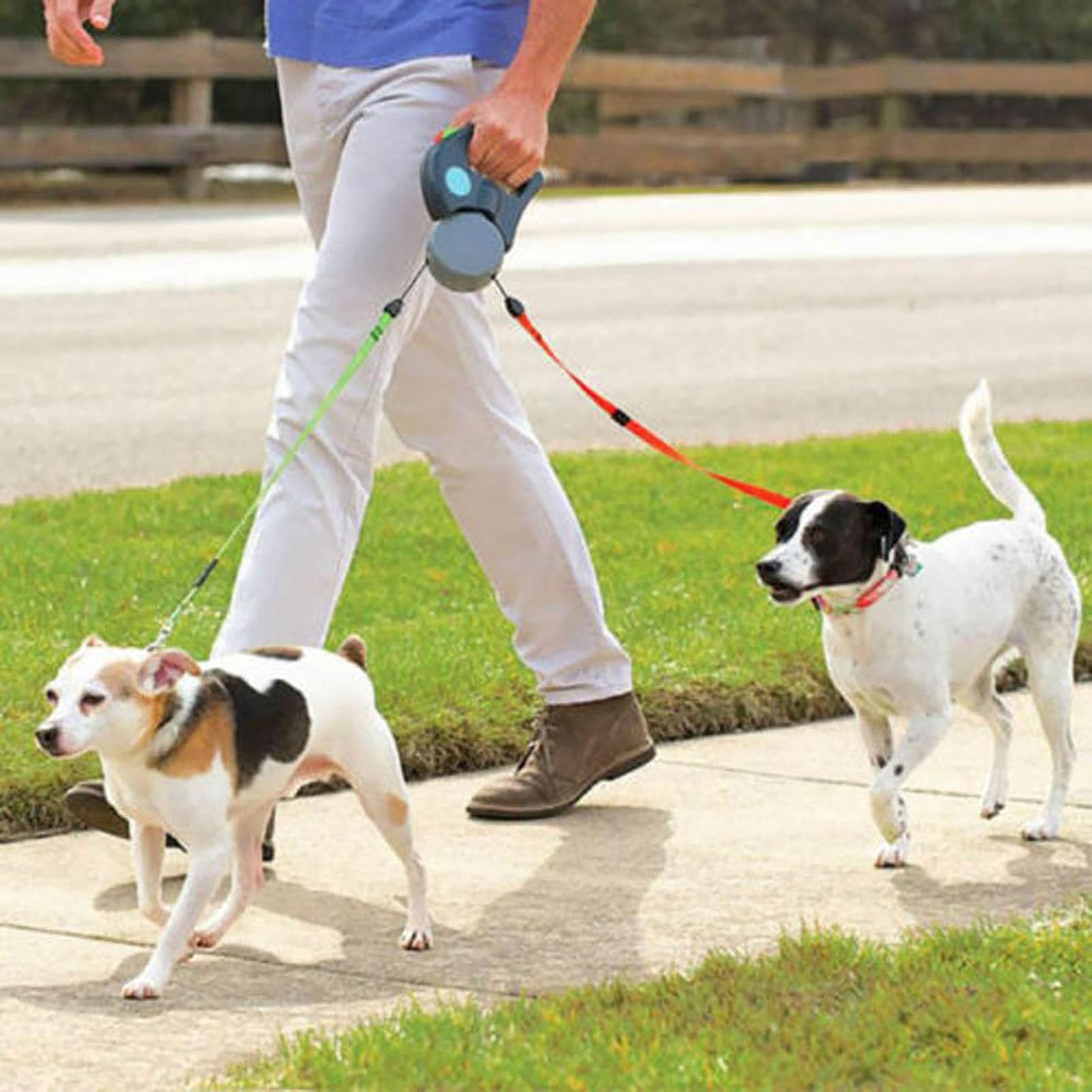 Laisse Double pour Chien, Laisse Double rétractable, sans enchevêtrement, 3 m de Long, Laisse pour Chien de Grande, Moyenne et Petite Taille pour Promener Deux Chiens jusqu'à 40 LB par Chien