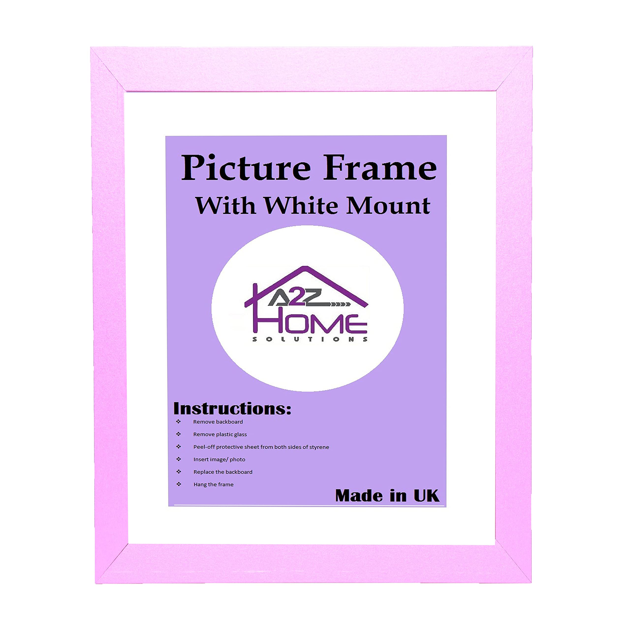 A2Z Home Solutions® Wall Poster Picture Frame With Mount to Hang Portrait or Landscape Art Gallery Pink Photo Frame With White Mount- 45x55 cm Pic Size 35x45 cm