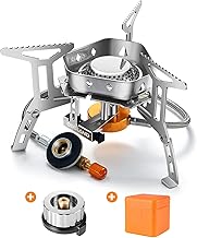 Odoland Hornillos Portátiles de Camping 3500 W, Mini Estufa Plegable de Acero con Encendido Piezoeléctrico, de Gas Ultraligera y Duradera para Picnic Mochilero Senderismo