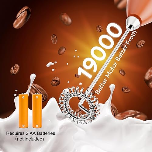 Miniatura 6 de Batidora de mano para café, espumador de mano para lattes, batidor eléctrico de bebidas, mini espumador para capuchino, frappé, matcha, chocolate