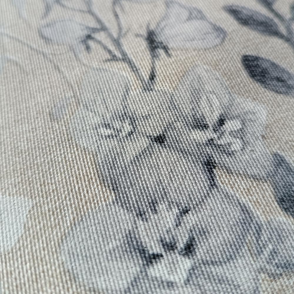 LaFábricadelasTelas - Falda o Ropa de Mesa Camilla Redonda Primavera Verano Loneta Estampada Flores algodón, Faldón Faldilla enagüilla (Gris-Azulado, 100 cm diámetro)