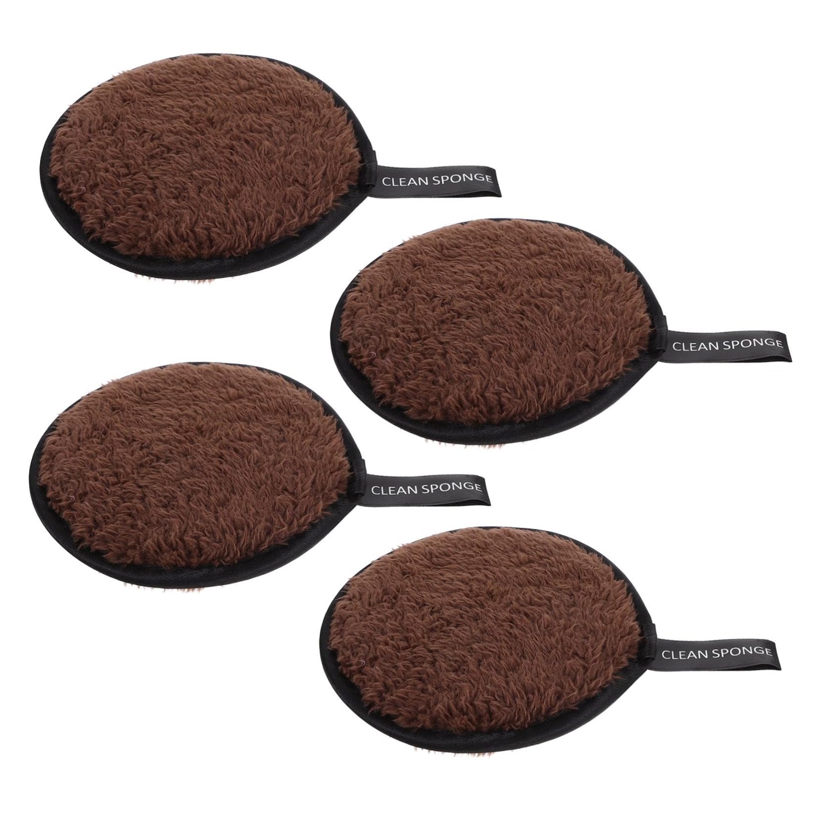 Washable Makeup Remover Puff, Powder Sponge Face Wash Pad, Reusable for Makeup Removal, Fluffy Material for Women, Daily Use, 4 Pieces