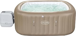 Lay-Z-Spa Palma Luxury Hot Tub, 8 HydroJet Pro Massage System Inflatable Spa with LED Lights, Built-In Seats, Foot Massager and Freeze Shield Technology, 5-7 Person