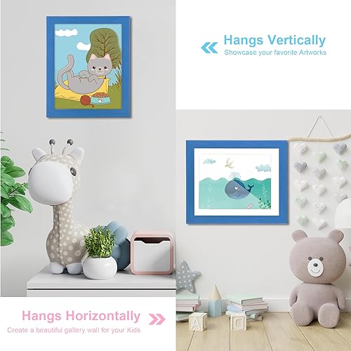 Miniatura 154 de [Paquete de 2] Marcos de arte para niños, marcos de arte para niños, de 8.5 x 11 pulgadas, con apertura frontal, intercambiables, marco de Crema